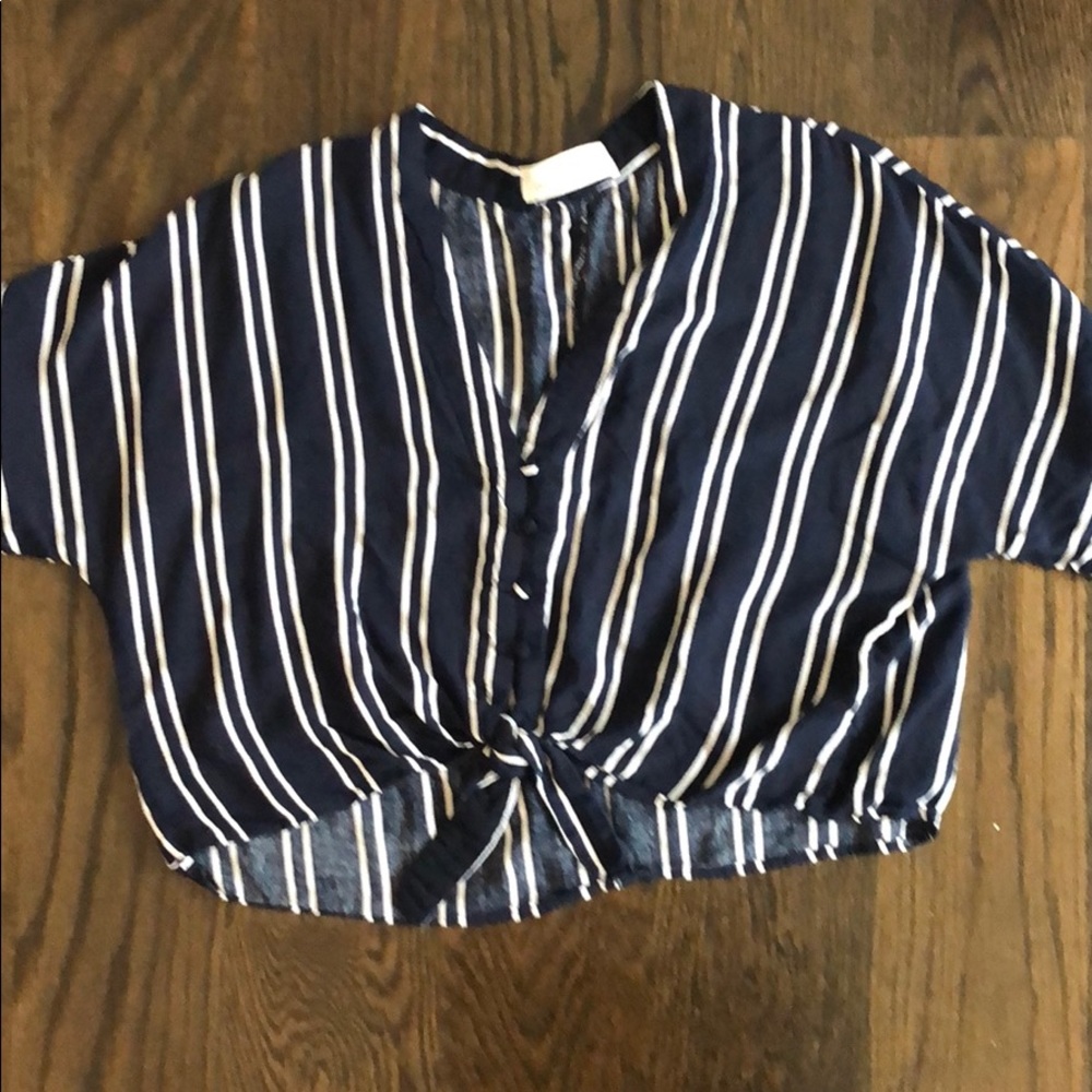 Blue and white stripped top